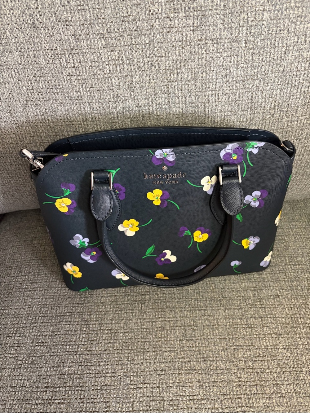 kate spade Black Floral Pansy Satchel